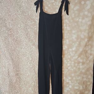 Topshop Black Jumpsuit with Bow Straps